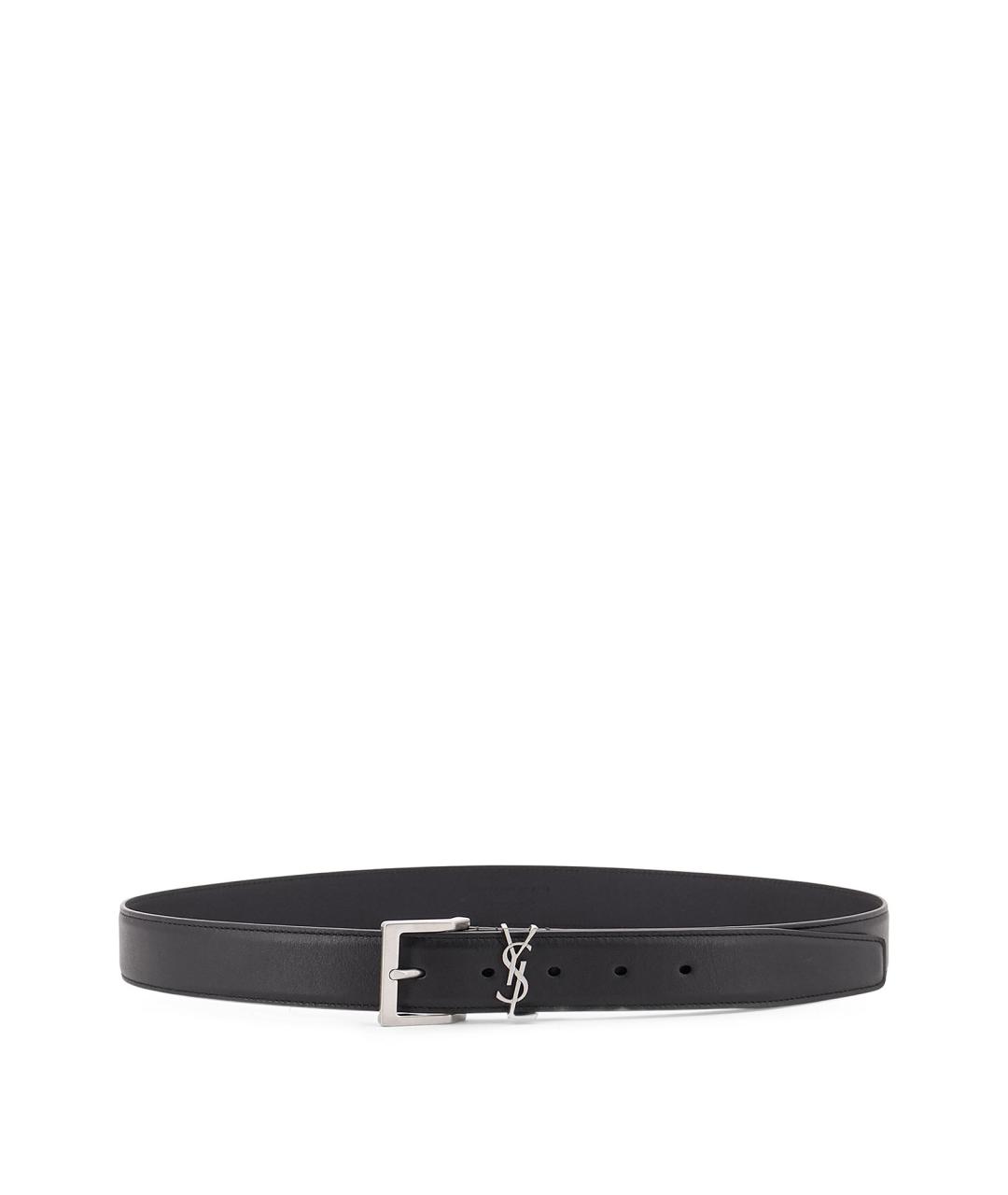 SAINT LAURENT Черный кожаный ремень, фото 4