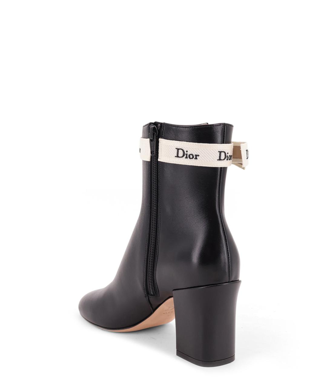 CHRISTIAN DIOR Черные кожаные ботильоны, фото 4