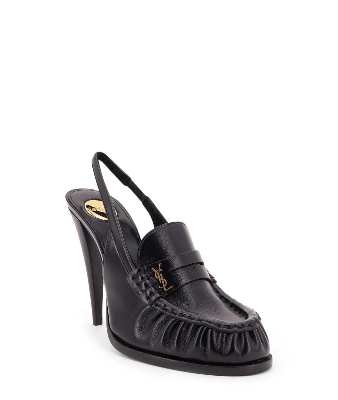 SAINT LAURENT Черные кожаные туфли, фото 3