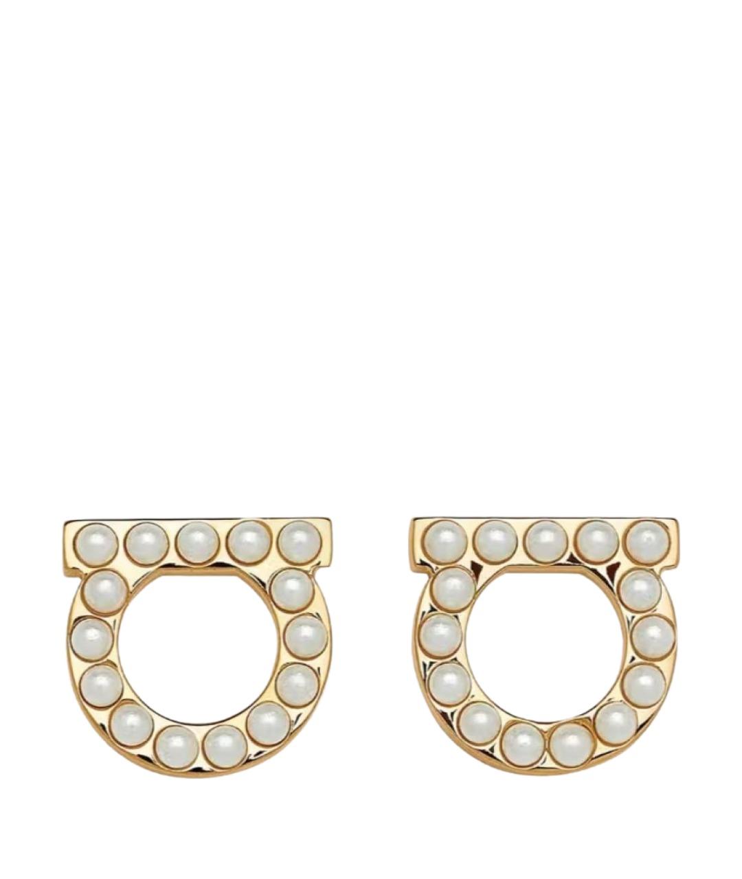 FERRAGAMO Золотые латунные серьги, фото 1