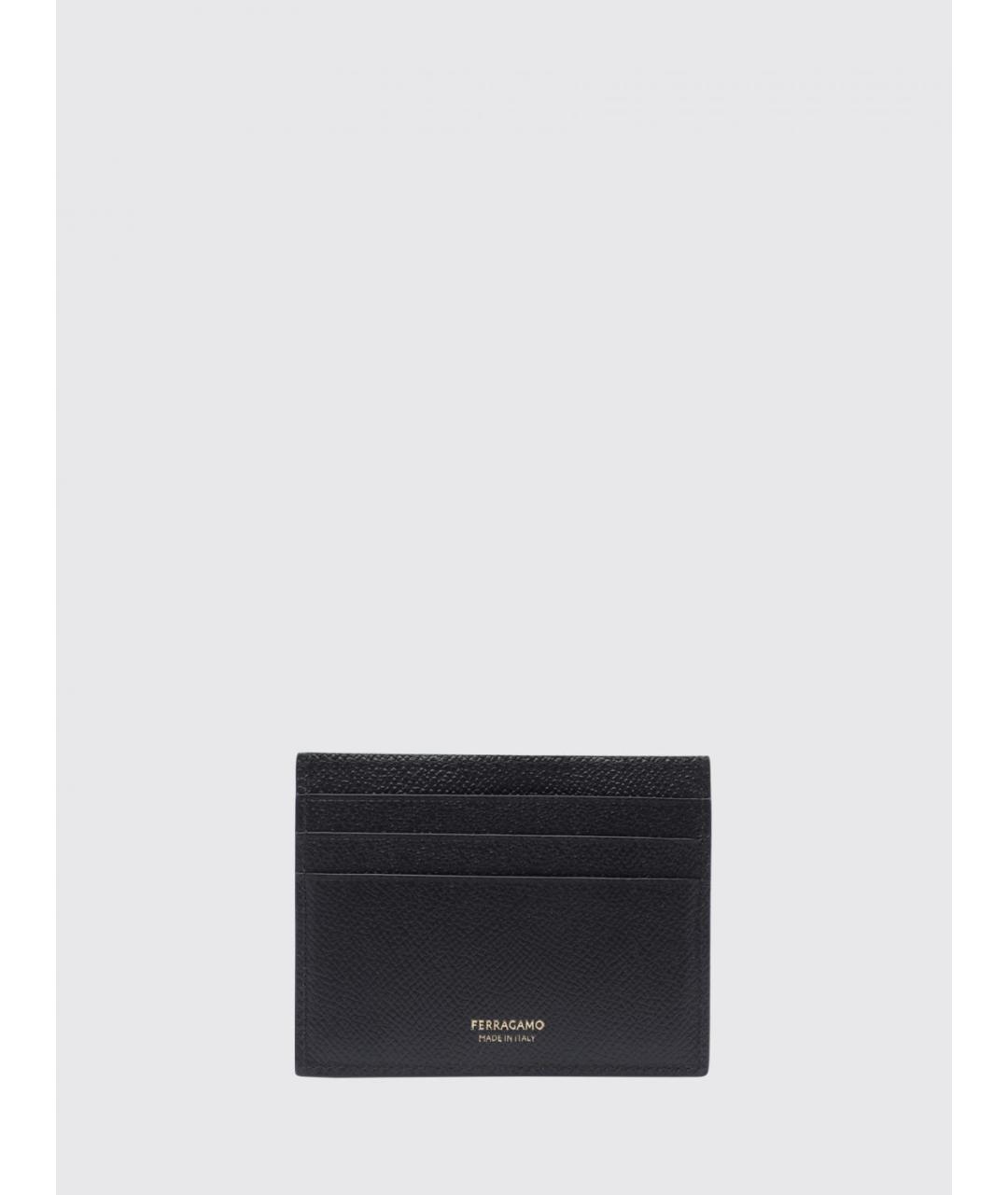 FERRAGAMO Черный кожаный кардхолдер, фото 2