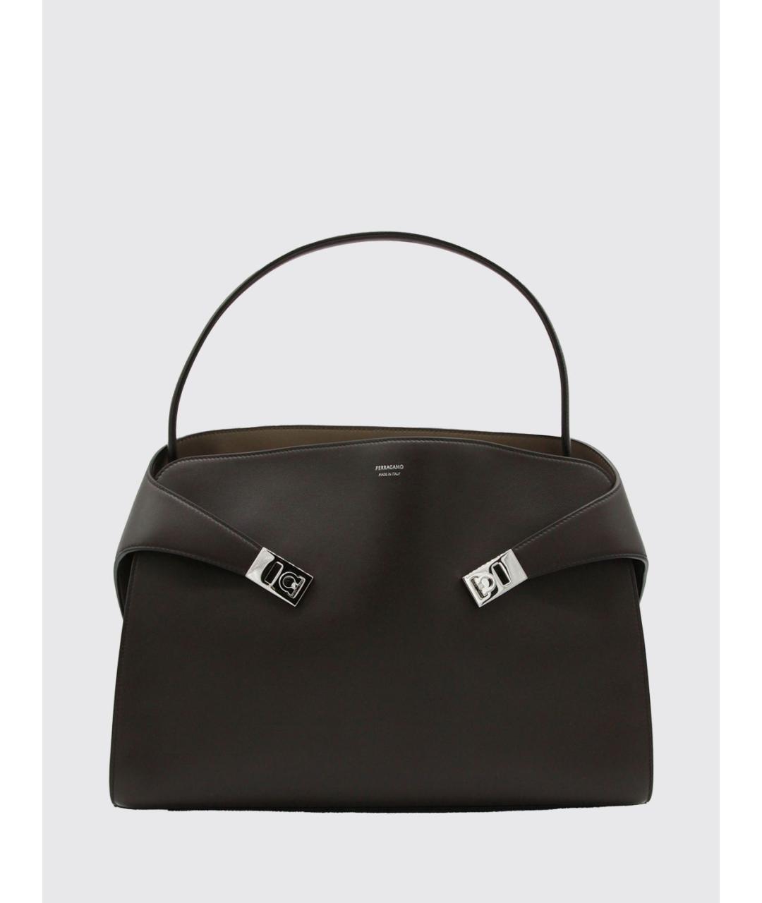 FERRAGAMO Коричневая кожаная сумка тоут, фото 2