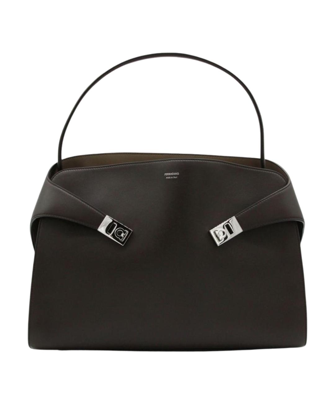 FERRAGAMO Коричневая кожаная сумка тоут, фото 1
