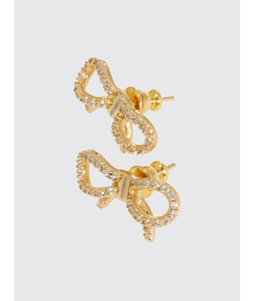 FERRAGAMO Золотые латунные серьги, фото 2