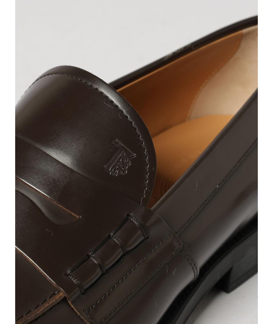 TOD'S Коричневые кожаные лоферы, фото 4