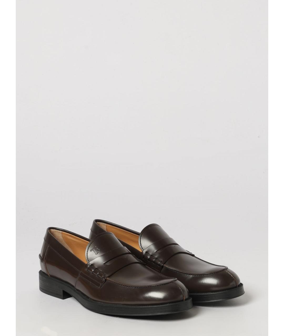 TOD'S Коричневые кожаные лоферы, фото 2