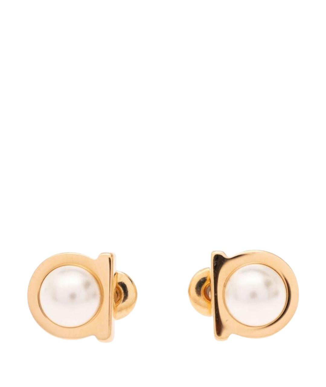 FERRAGAMO Золотые латунные серьги, фото 1
