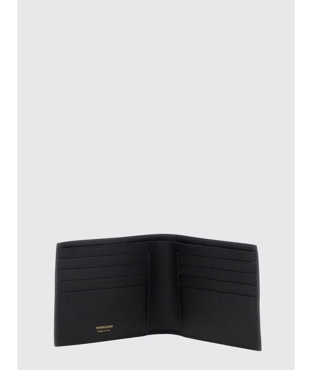 FERRAGAMO Черный кожаный кошелек, фото 2