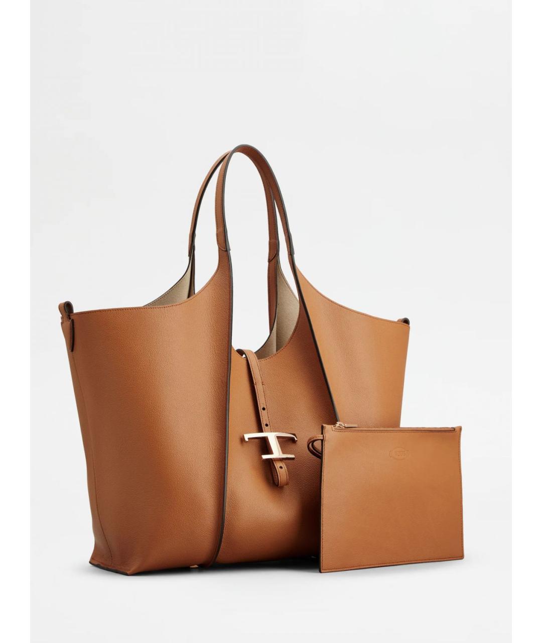 TOD'S Коричневая кожаная сумка тоут, фото 3