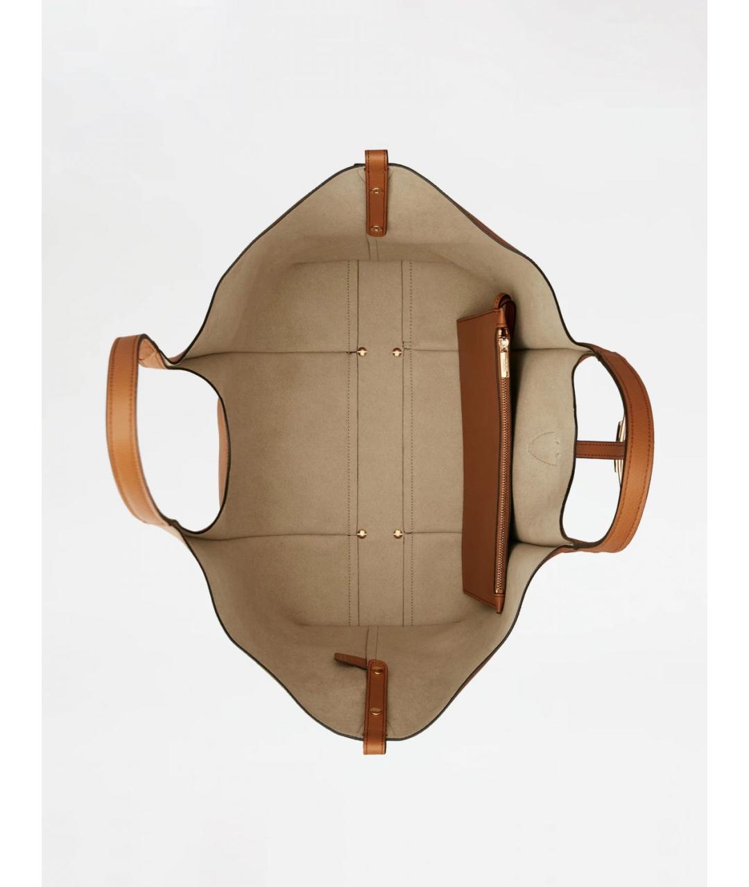 TOD'S Коричневая кожаная сумка тоут, фото 5