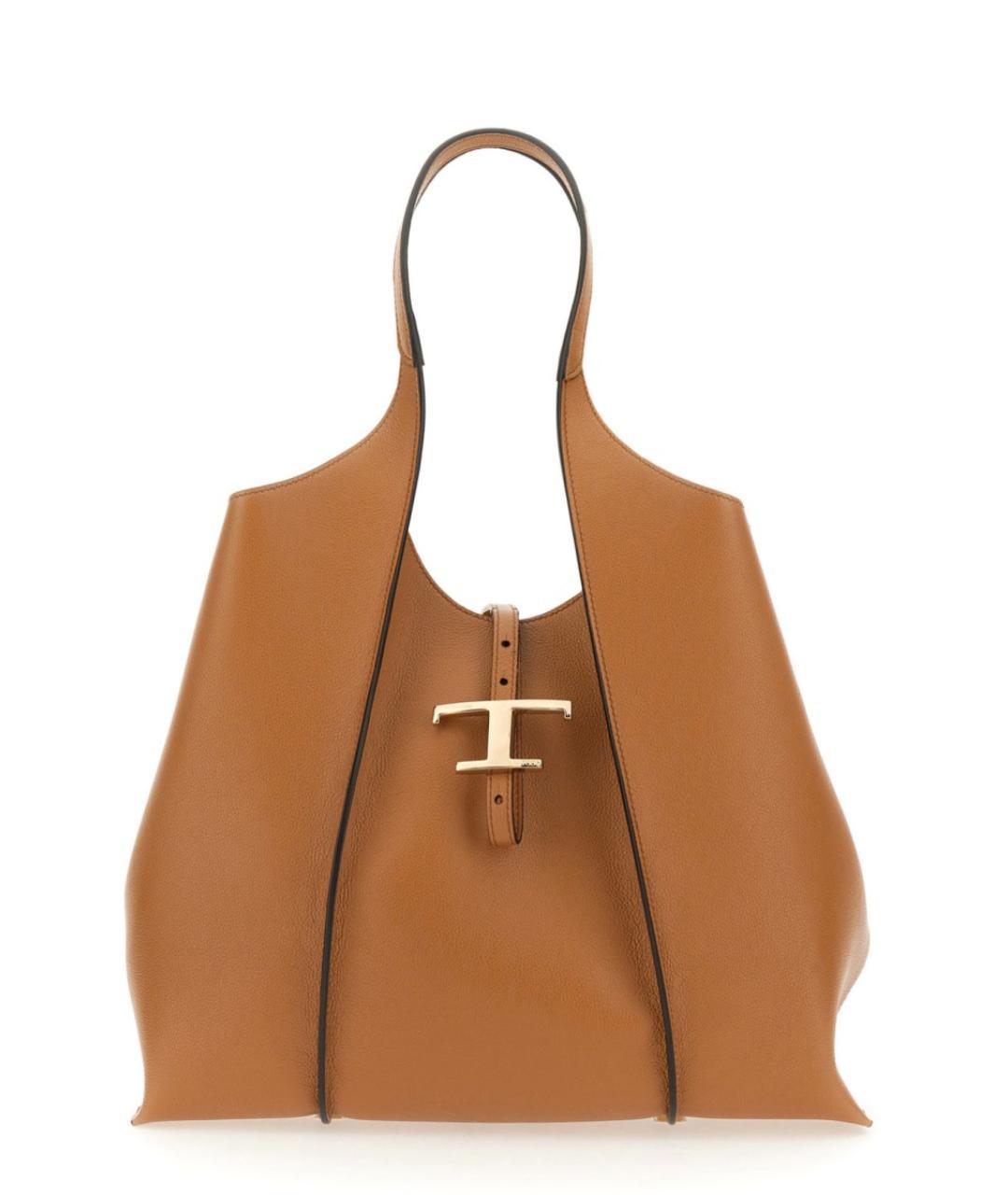 TOD'S Коричневая кожаная сумка тоут, фото 1