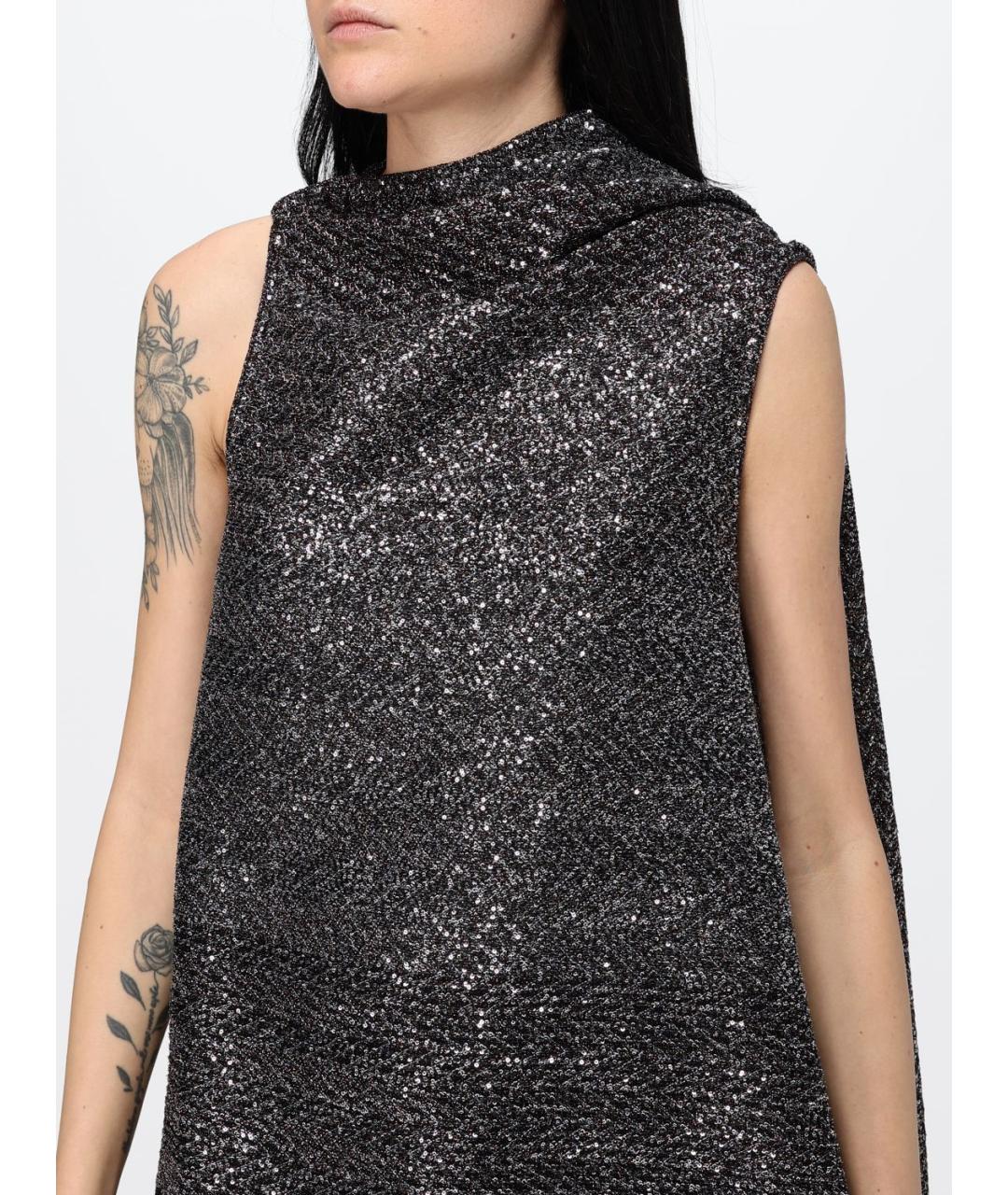 MISSONI Антрацитовое полиамидовое коктейльное платье, фото 4