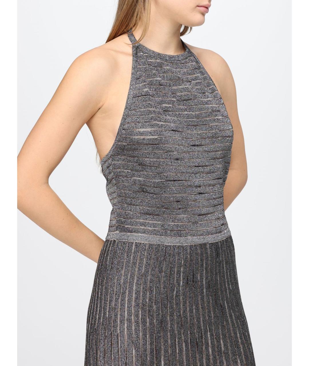 MISSONI Серебряное вискозное коктейльное платье, фото 3