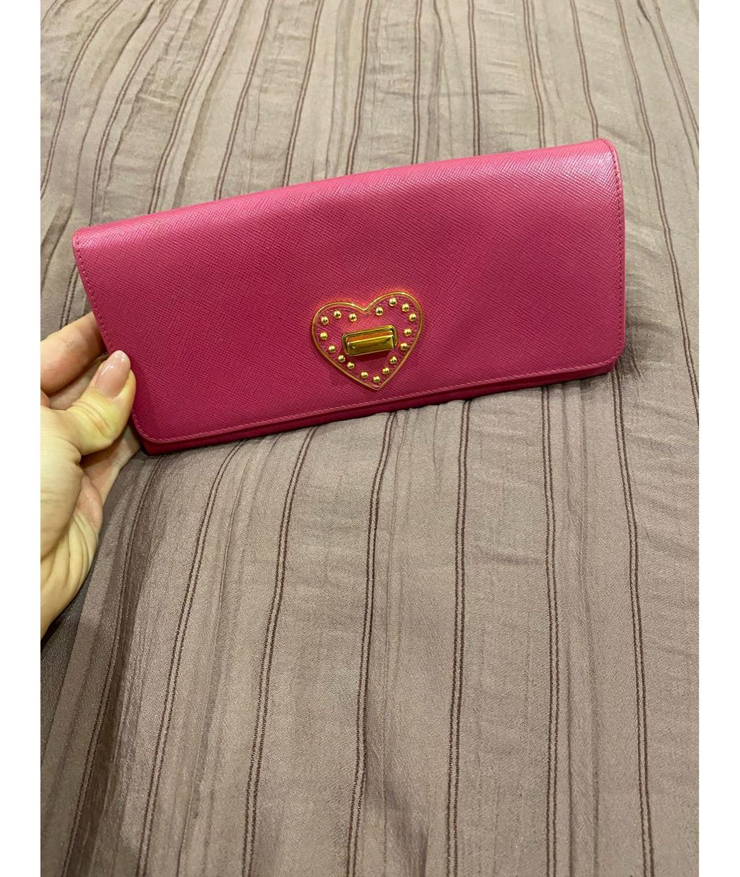 PRADA Розовый кожаный кошелек, фото 5