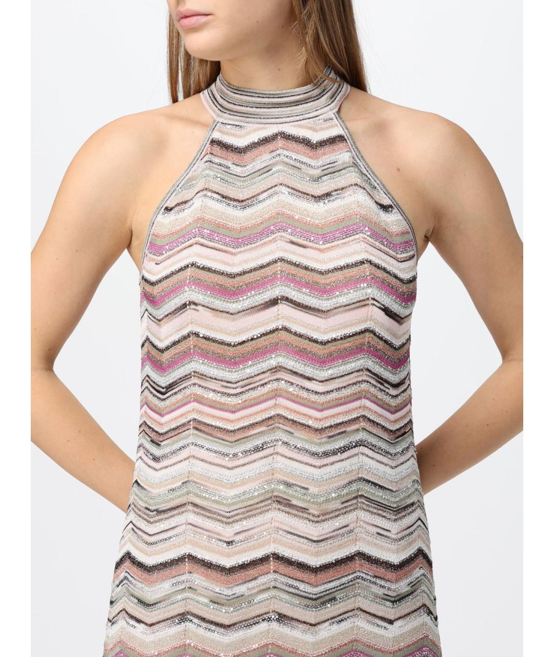 MISSONI Бежевое вискозное коктейльное платье, фото 3