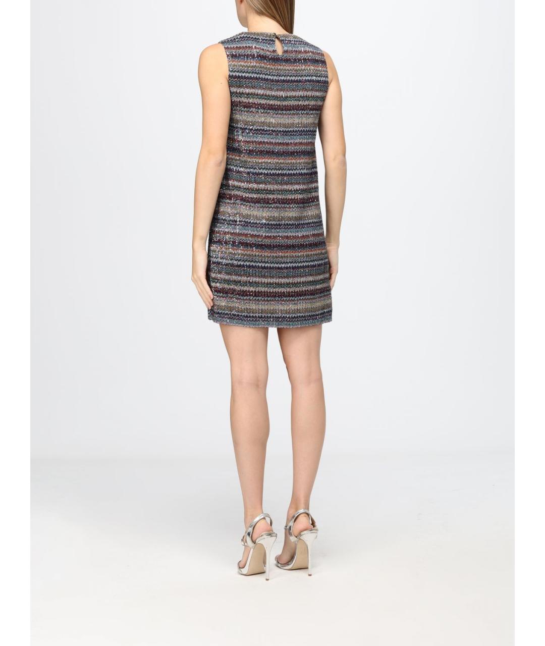 MISSONI Серебряное вискозное коктейльное платье, фото 2