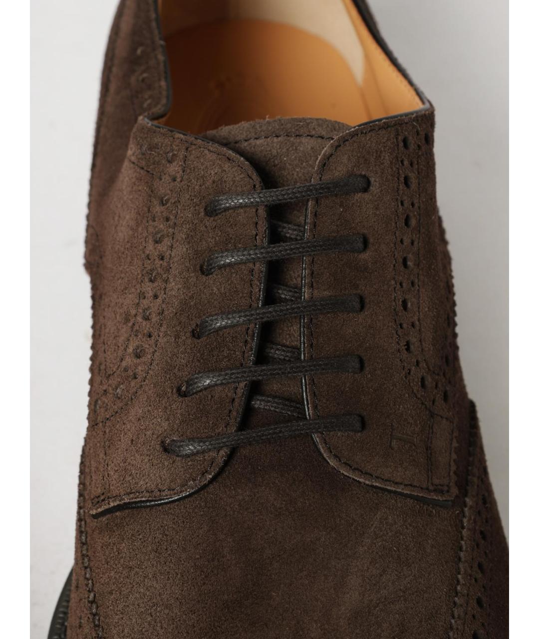 TOD'S Коричневые замшевые туфли, фото 4