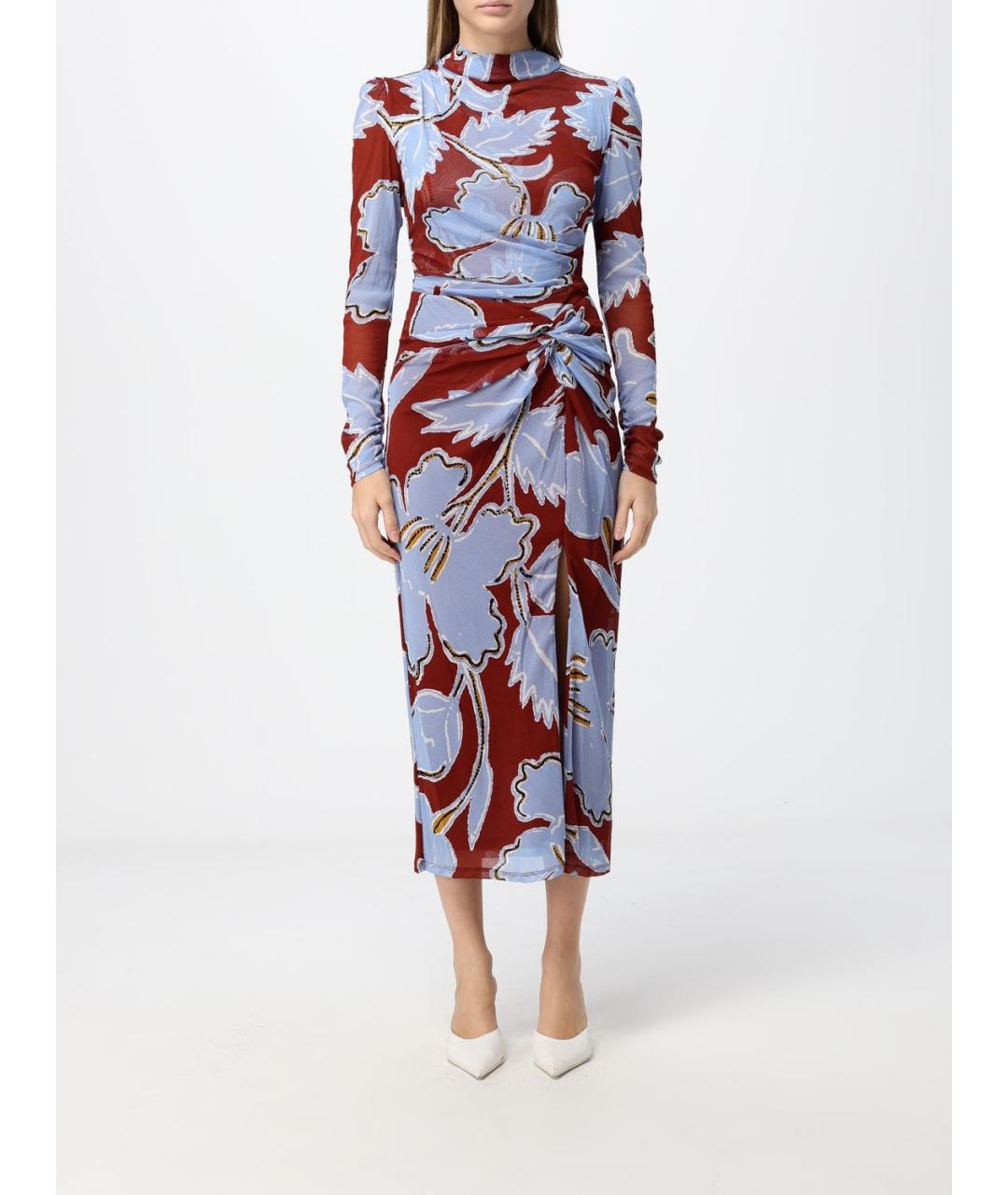 DIANE VON FURSTENBERG Мульти полиамидовое повседневное платье, фото 4