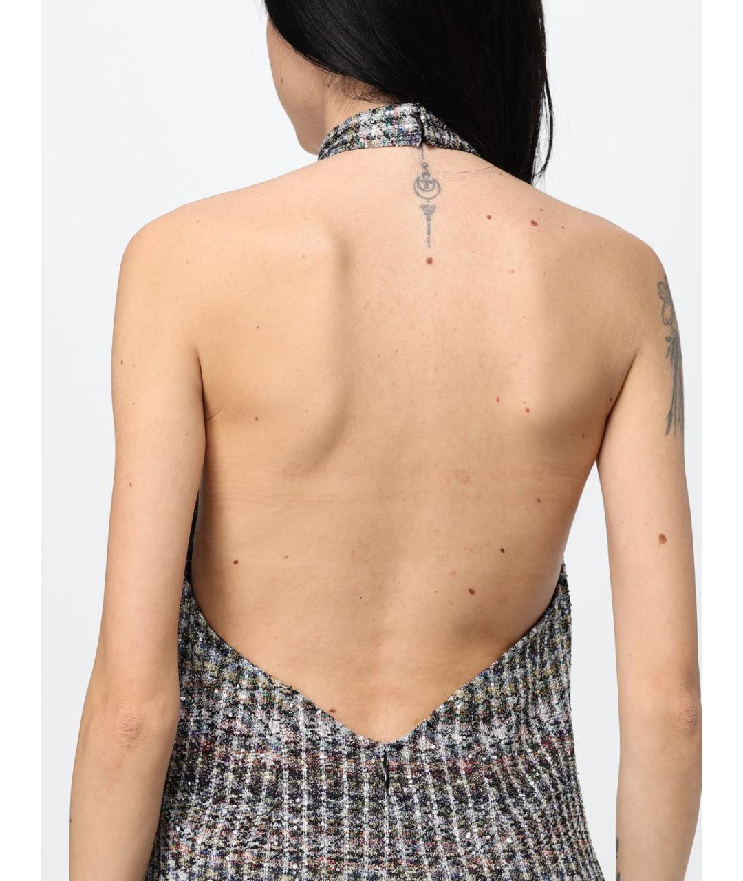 MISSONI Серебряное вискозное коктейльное платье, фото 4