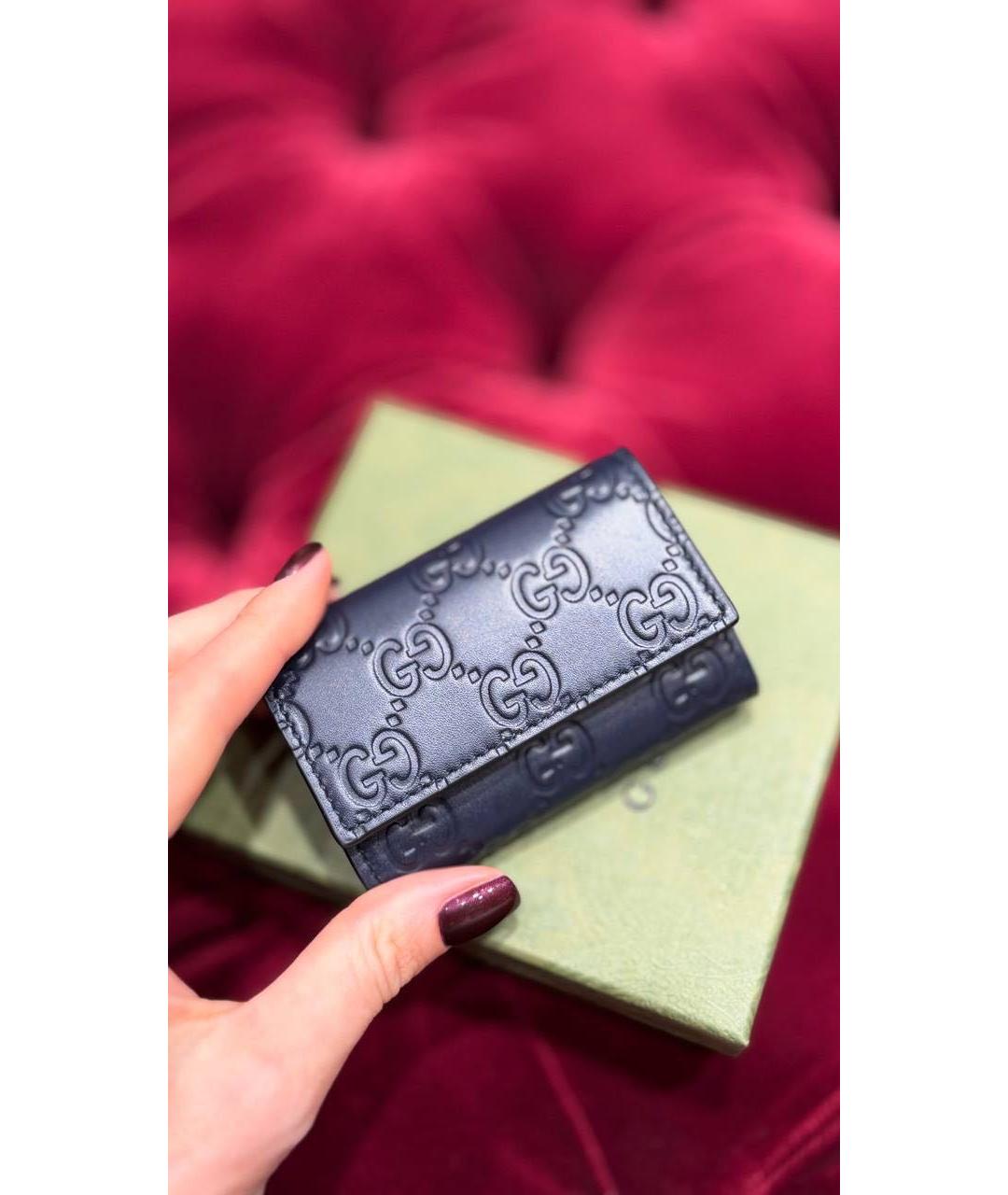 GUCCI Темно-синяя ключница, фото 2