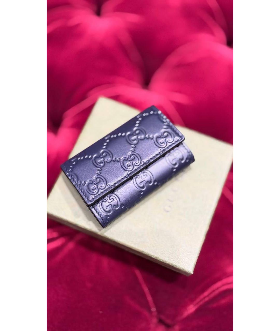 GUCCI Темно-синяя ключница, фото 3