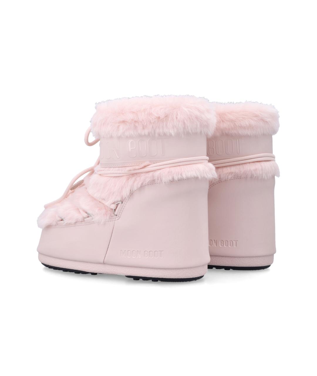 MOON BOOT Розовые текстильные ботинки, фото 3