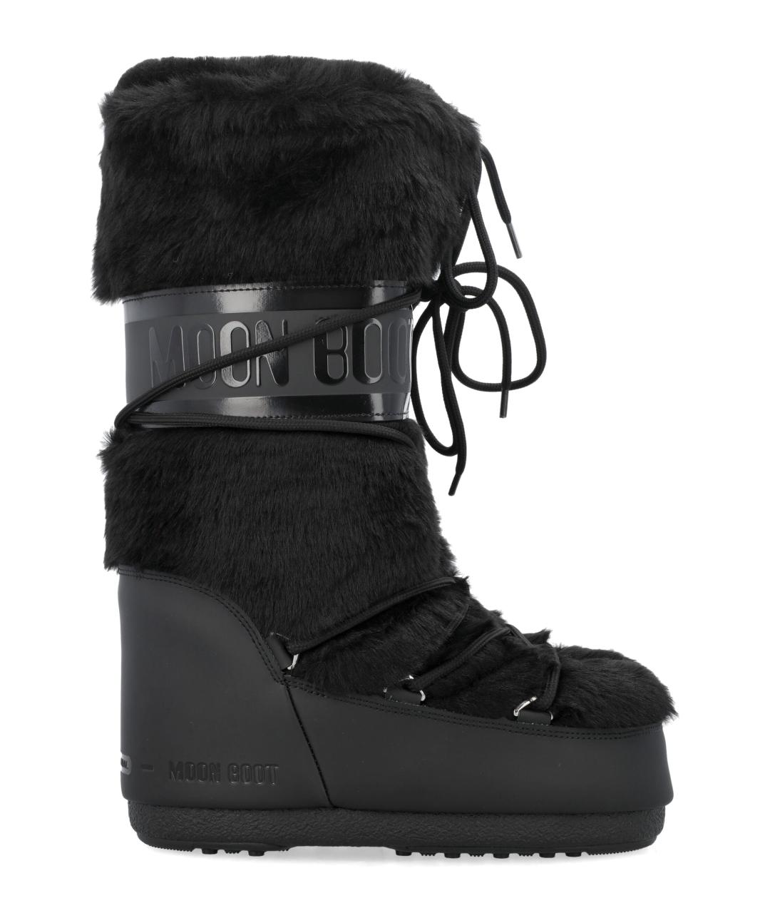 MOON BOOT Черные синтетические сапоги, фото 1