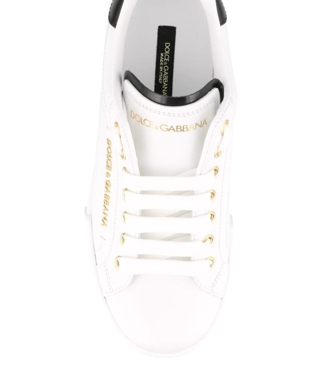 DOLCE&GABBANA Белые кожаные кеды, фото 3