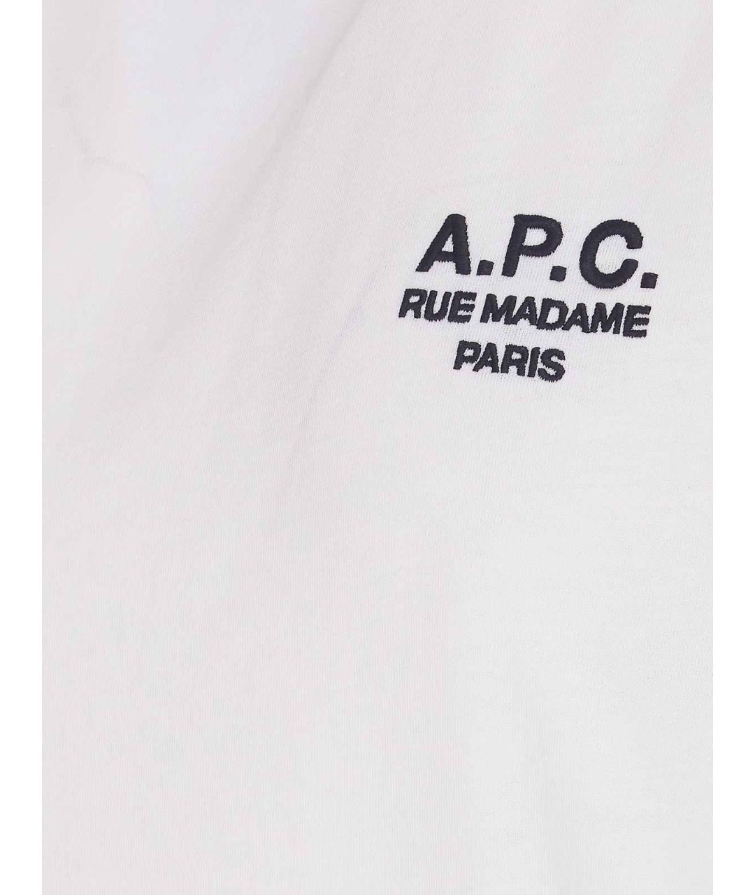 A.P.C. Белая хлопковая футболка, фото 3