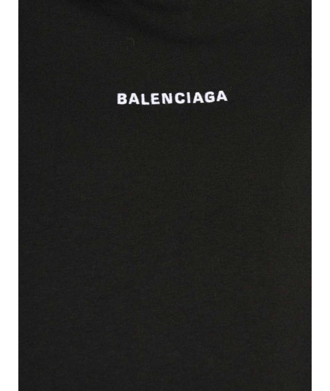 BALENCIAGA Черная хлопковая футболка, фото 2