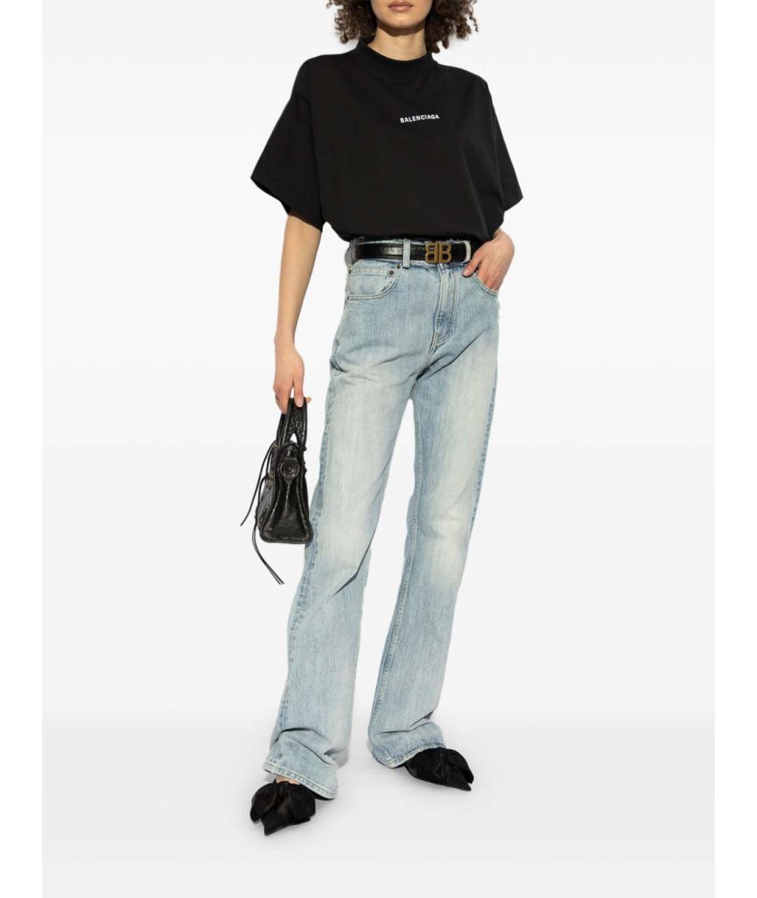 BALENCIAGA Черная хлопковая футболка, фото 3
