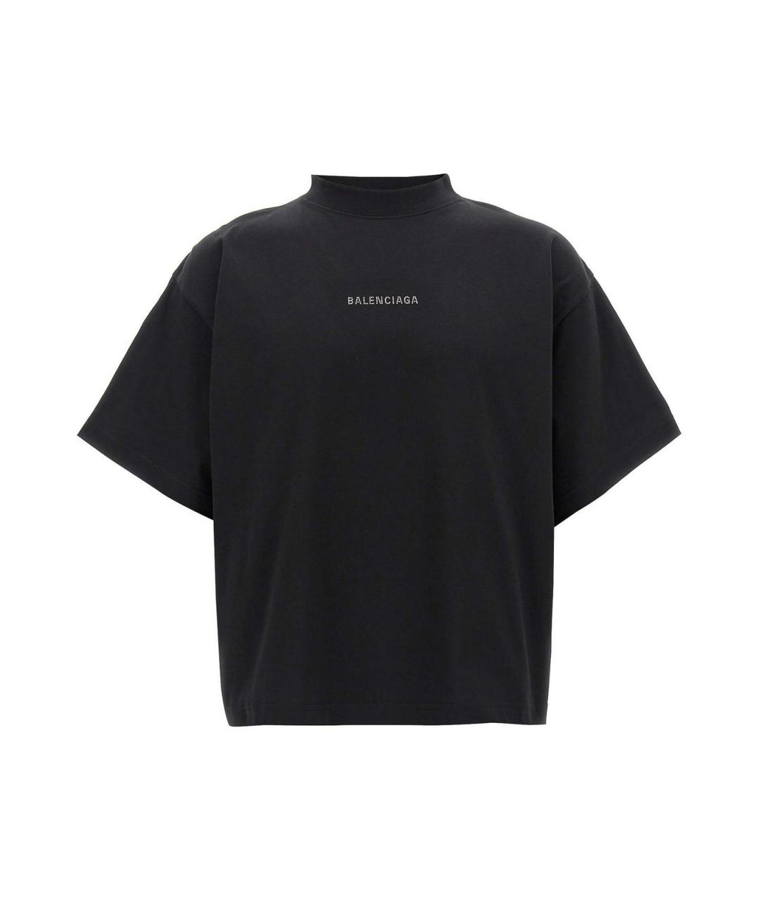 BALENCIAGA Черная хлопковая футболка, фото 1
