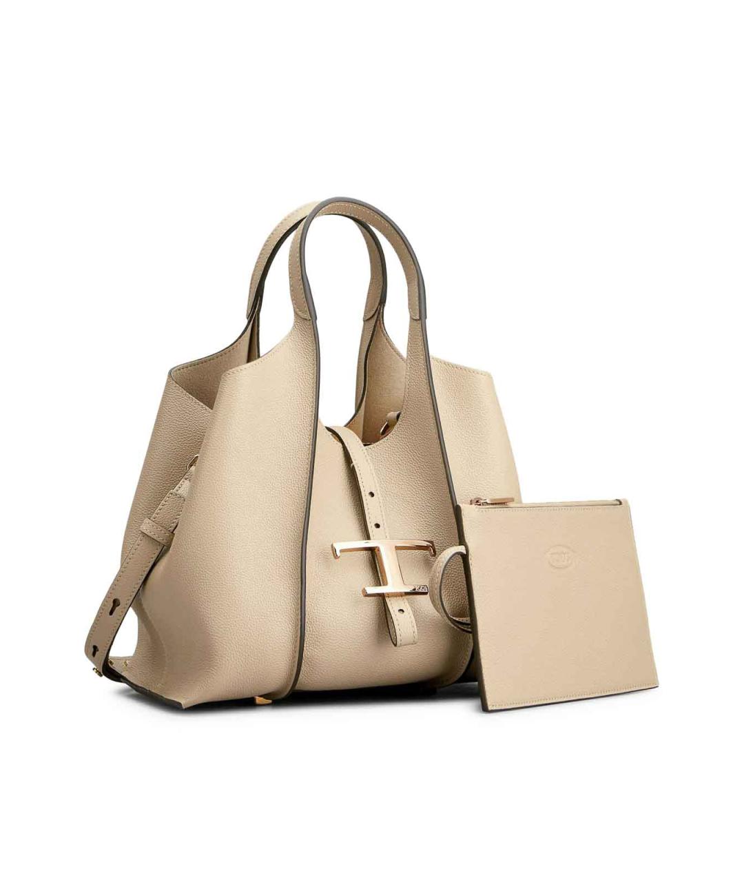 TOD'S Бежевая кожаная сумка через плечо, фото 2