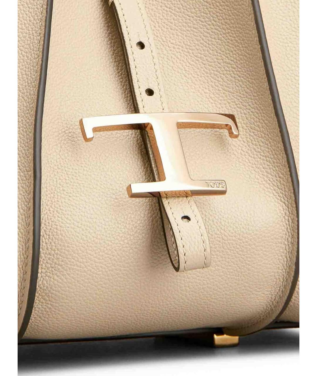 TOD'S Бежевая кожаная сумка через плечо, фото 4