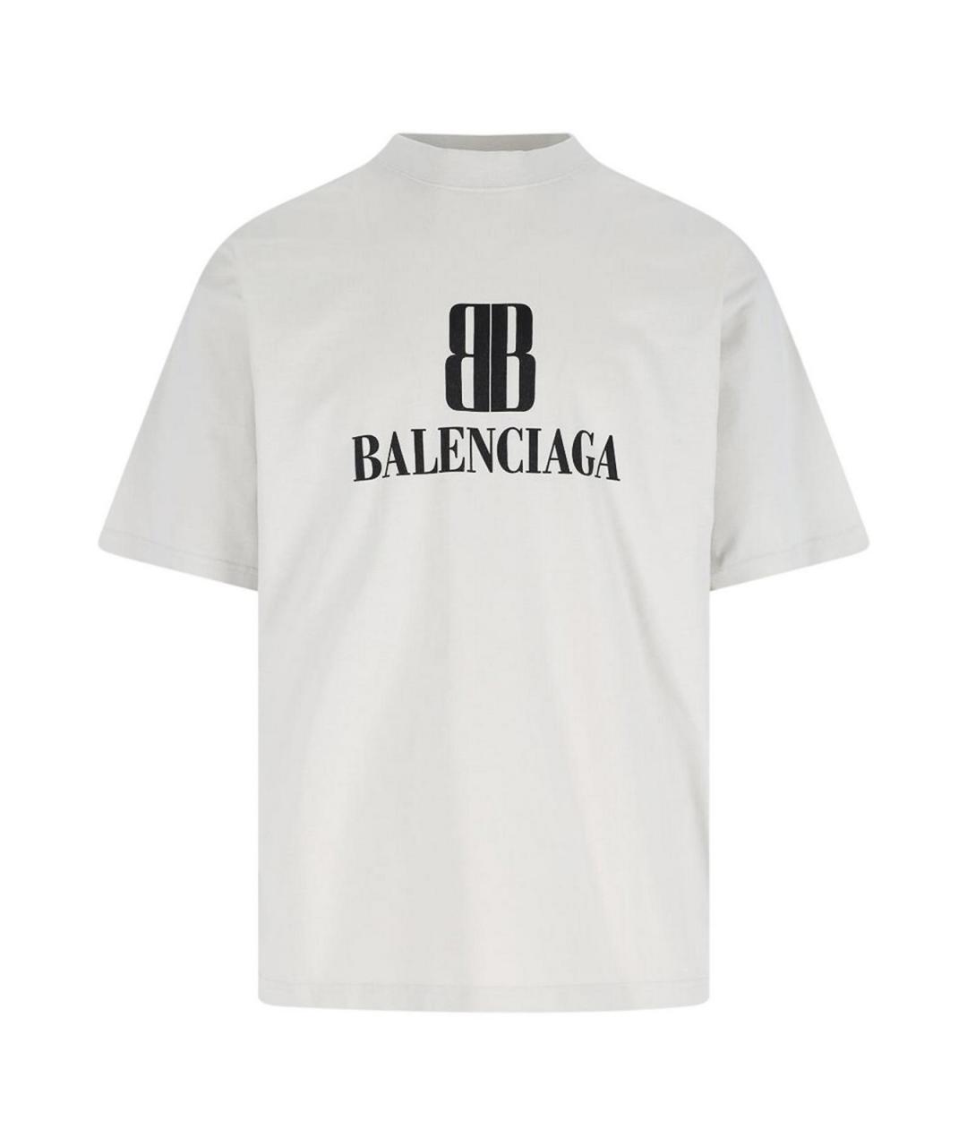 BALENCIAGA Белая хлопковая футболка, фото 1