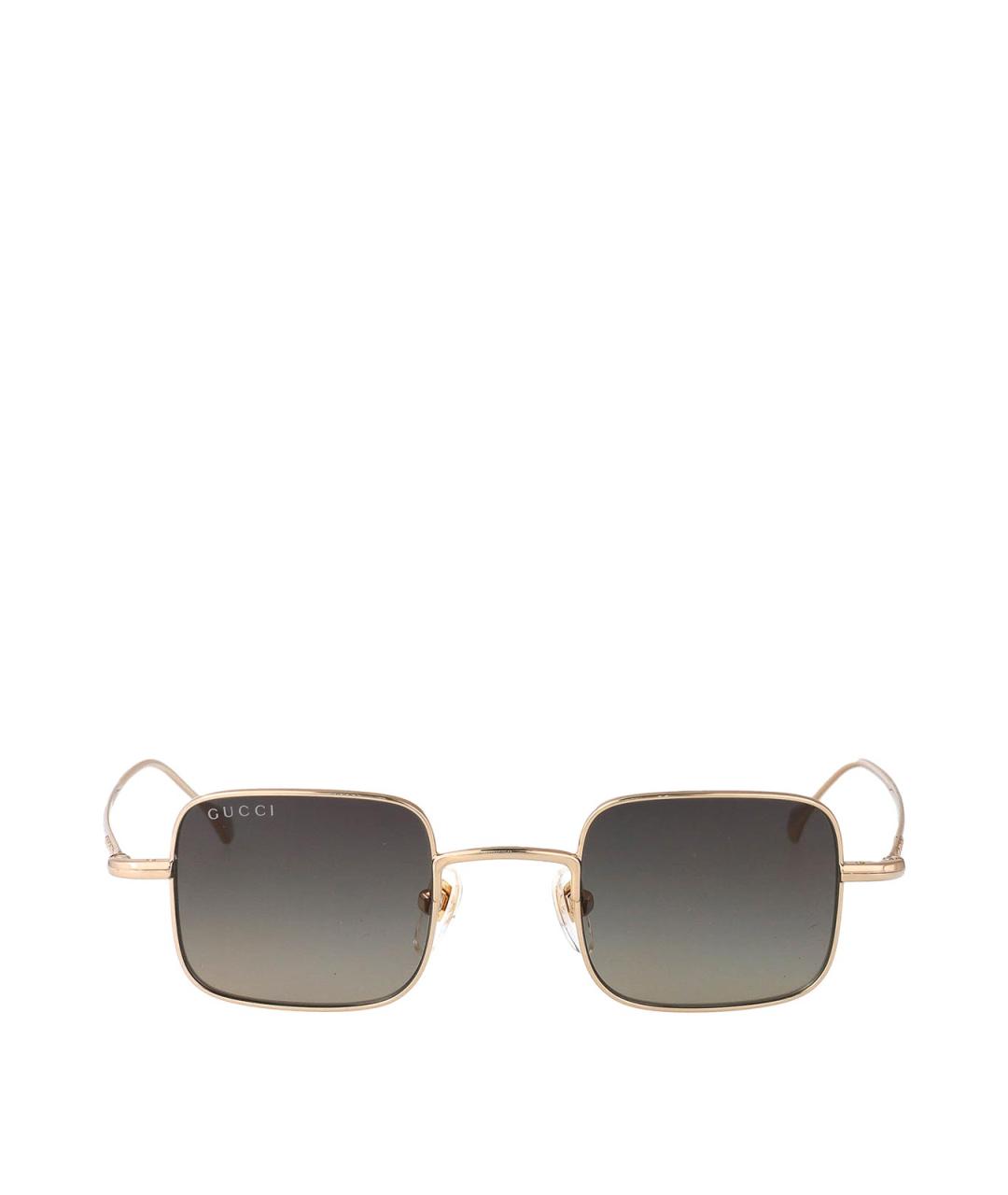 GUCCI Золотые металлические солнцезащитные очки, фото 2
