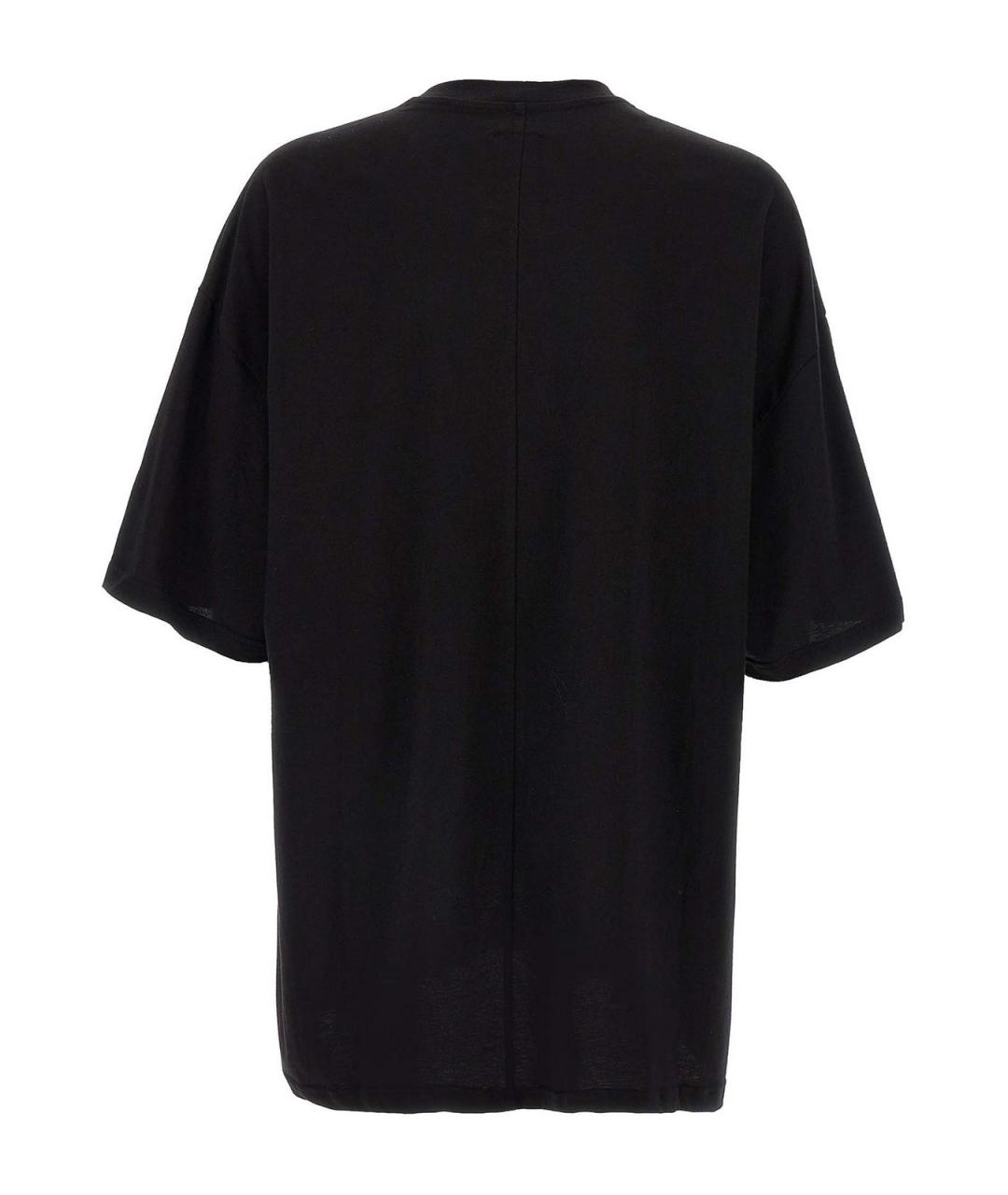 RICK OWENS Черная хлопковая футболка, фото 2