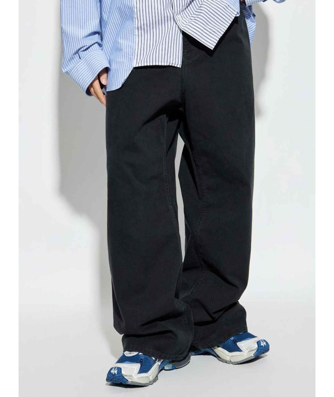 BALENCIAGA Черные хлопковые повседневные брюки, фото 4