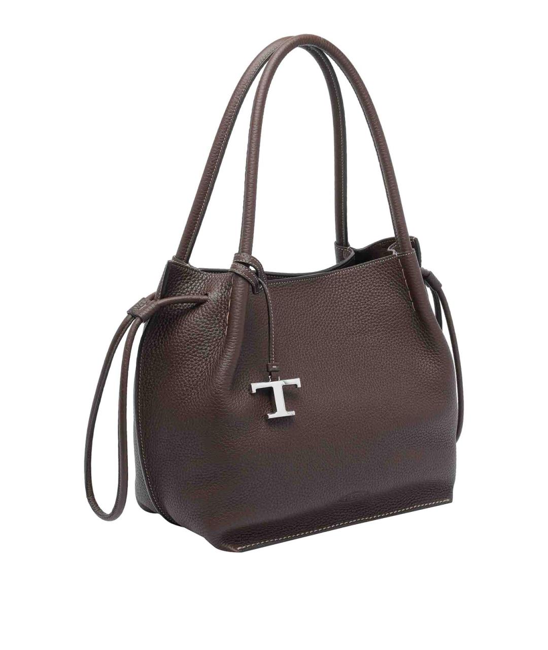 TOD'S Коричневая кожаная сумка тоут, фото 2