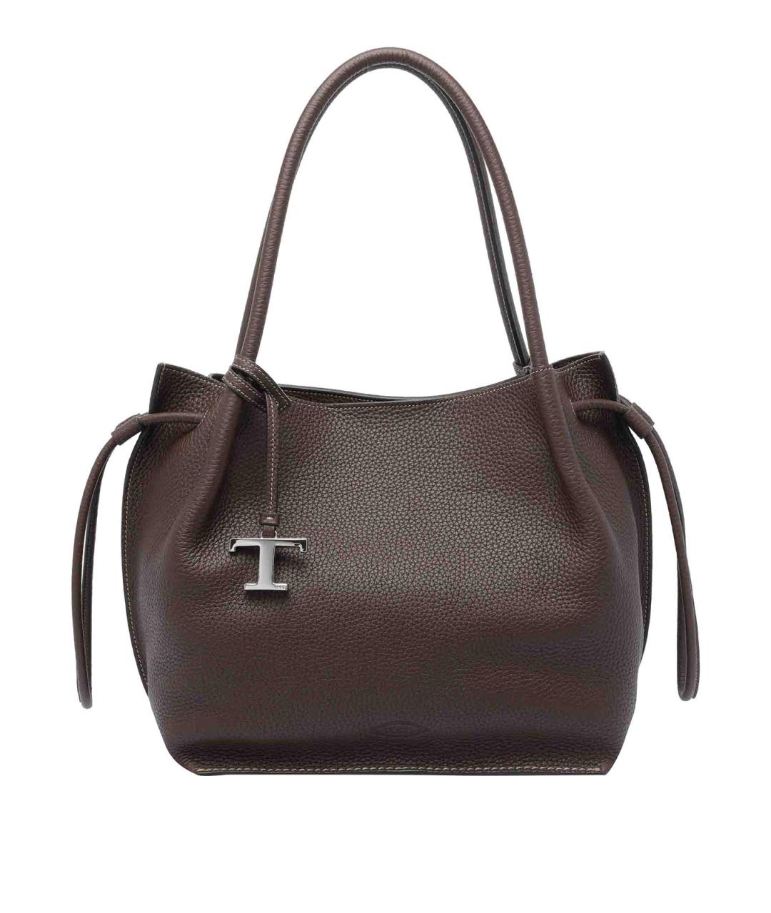 TOD'S Коричневая кожаная сумка тоут, фото 1