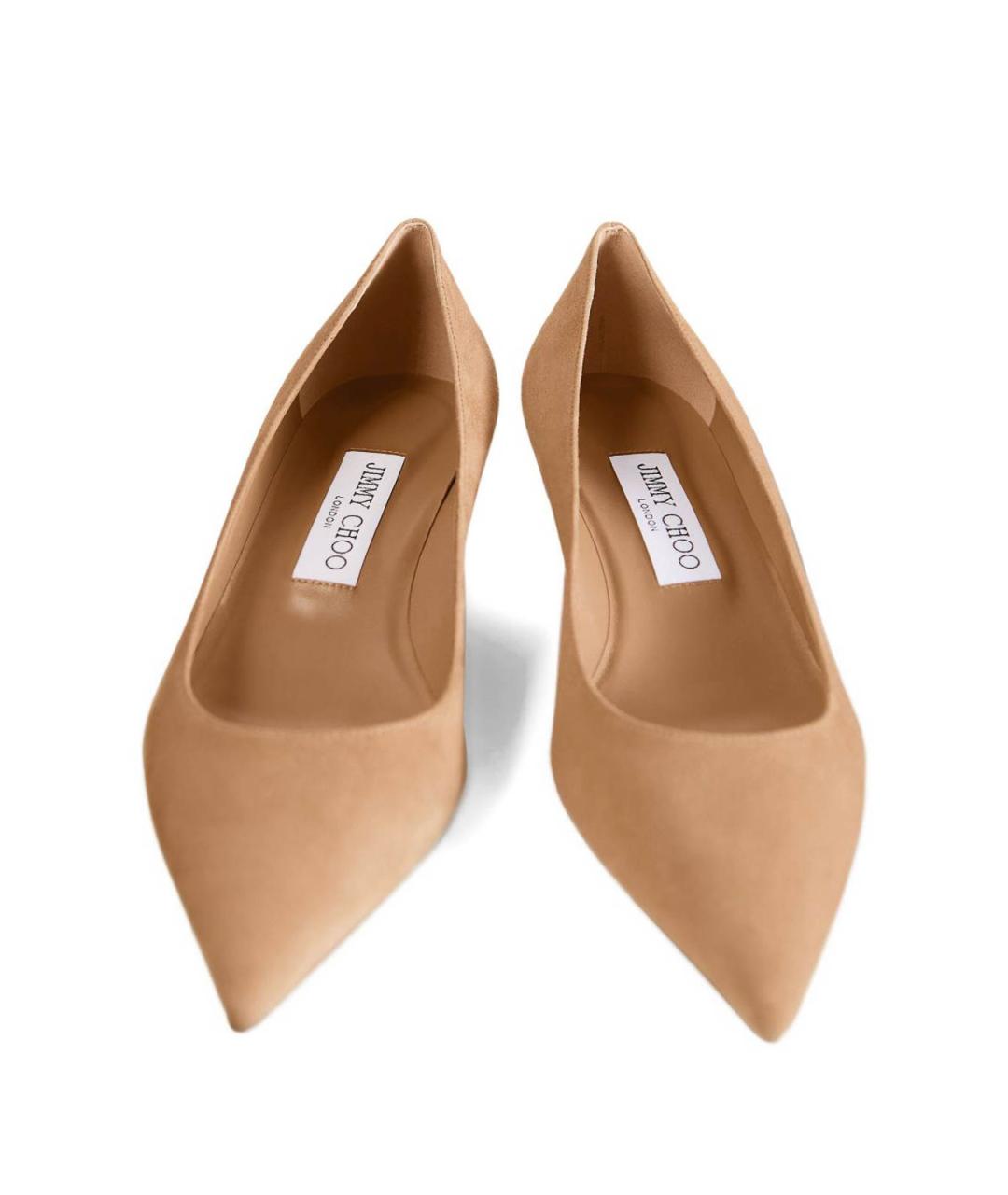 JIMMY CHOO Бежевые замшевые туфли, фото 5
