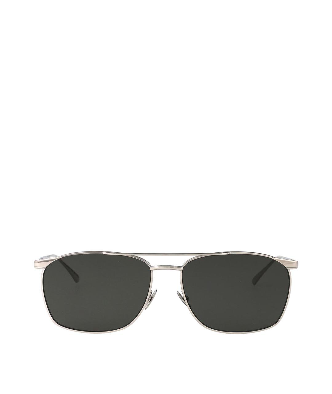 SAINT LAURENT Серебряные металлические солнцезащитные очки, фото 1