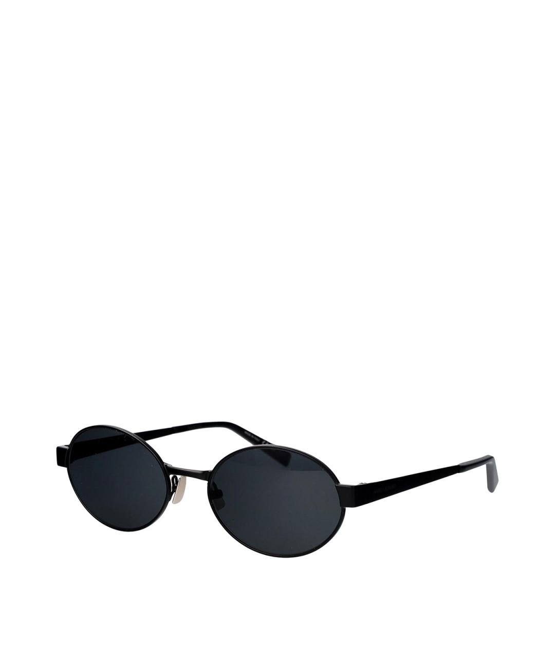 SAINT LAURENT Черные металлические солнцезащитные очки, фото 2