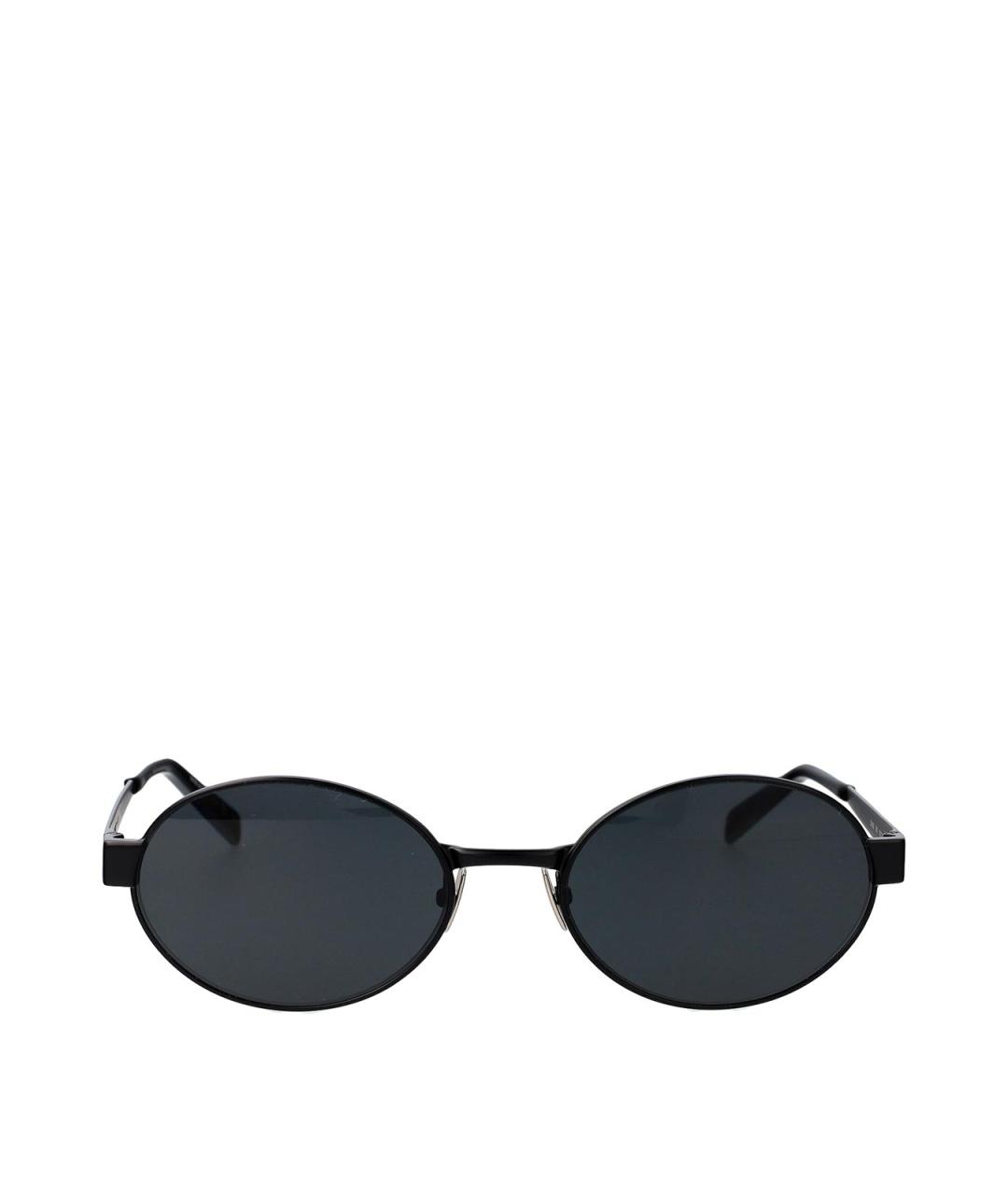 SAINT LAURENT Черные металлические солнцезащитные очки, фото 1