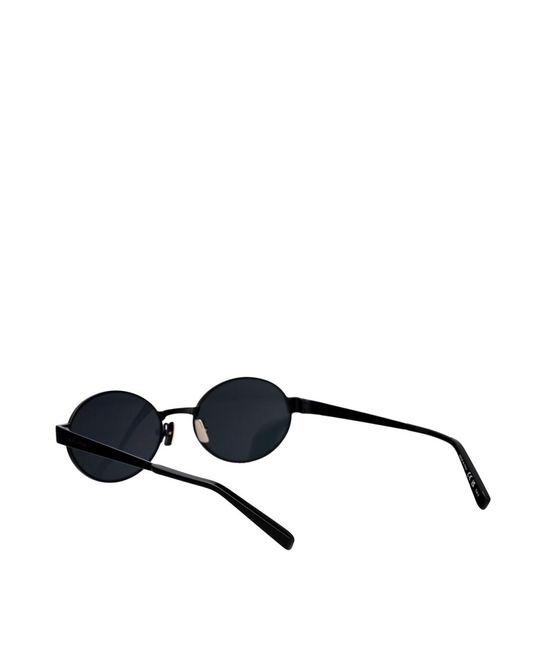 SAINT LAURENT Черные металлические солнцезащитные очки, фото 4