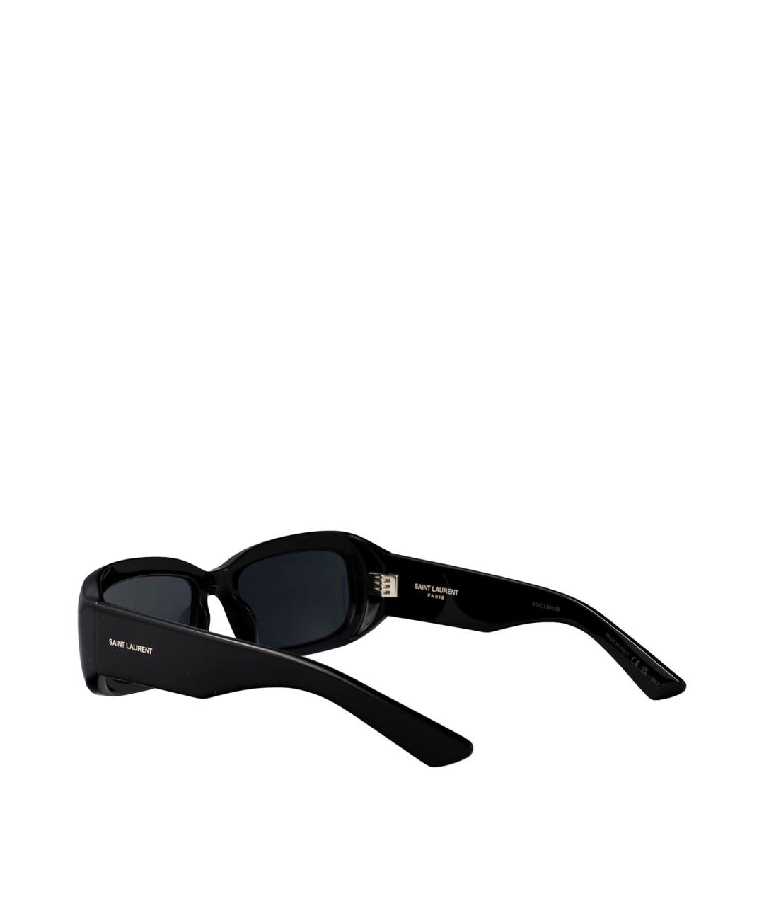 SAINT LAURENT Черные пластиковые солнцезащитные очки, фото 4