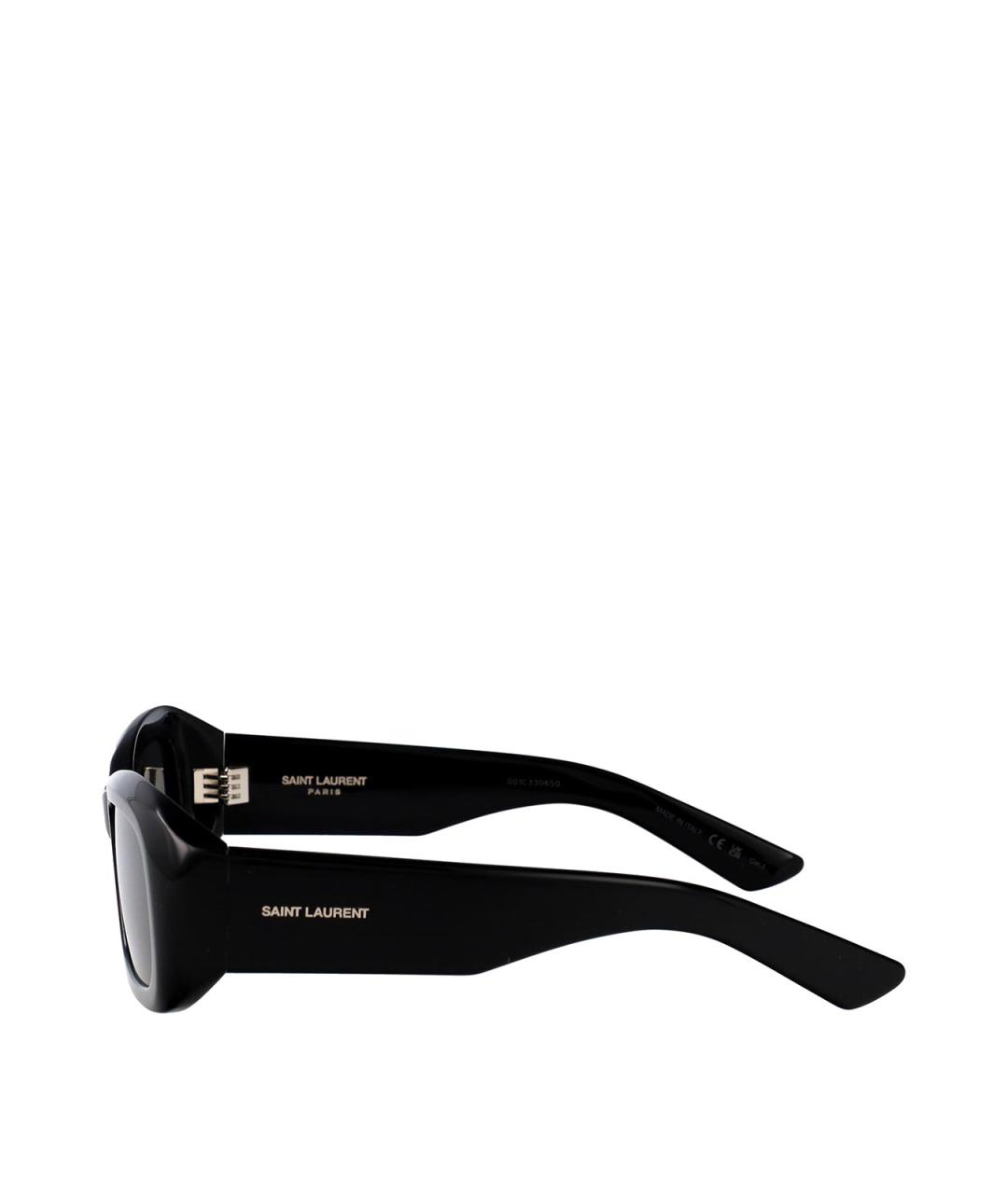 SAINT LAURENT Черные пластиковые солнцезащитные очки, фото 3