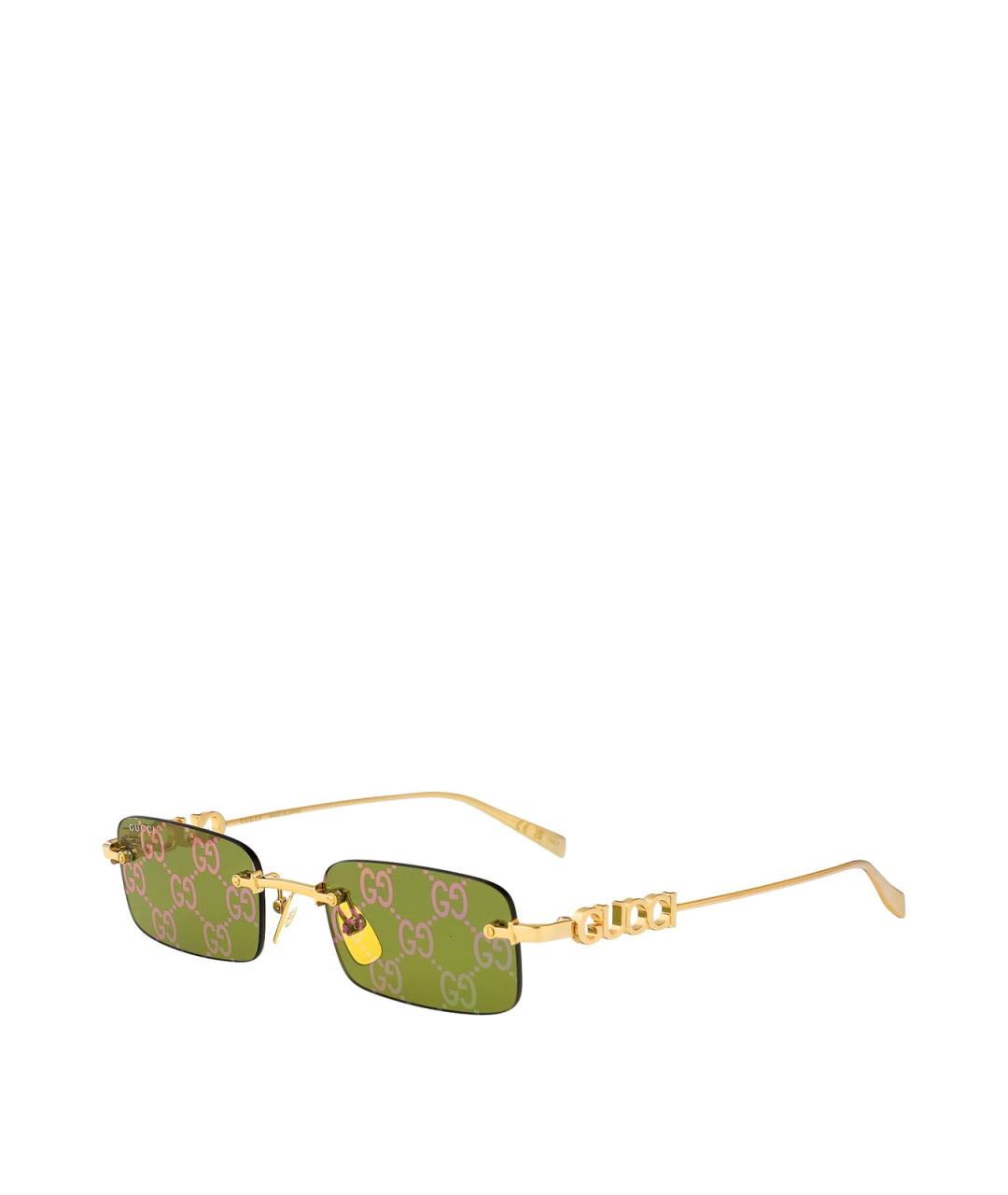 GUCCI Зеленые металлические солнцезащитные очки, фото 2