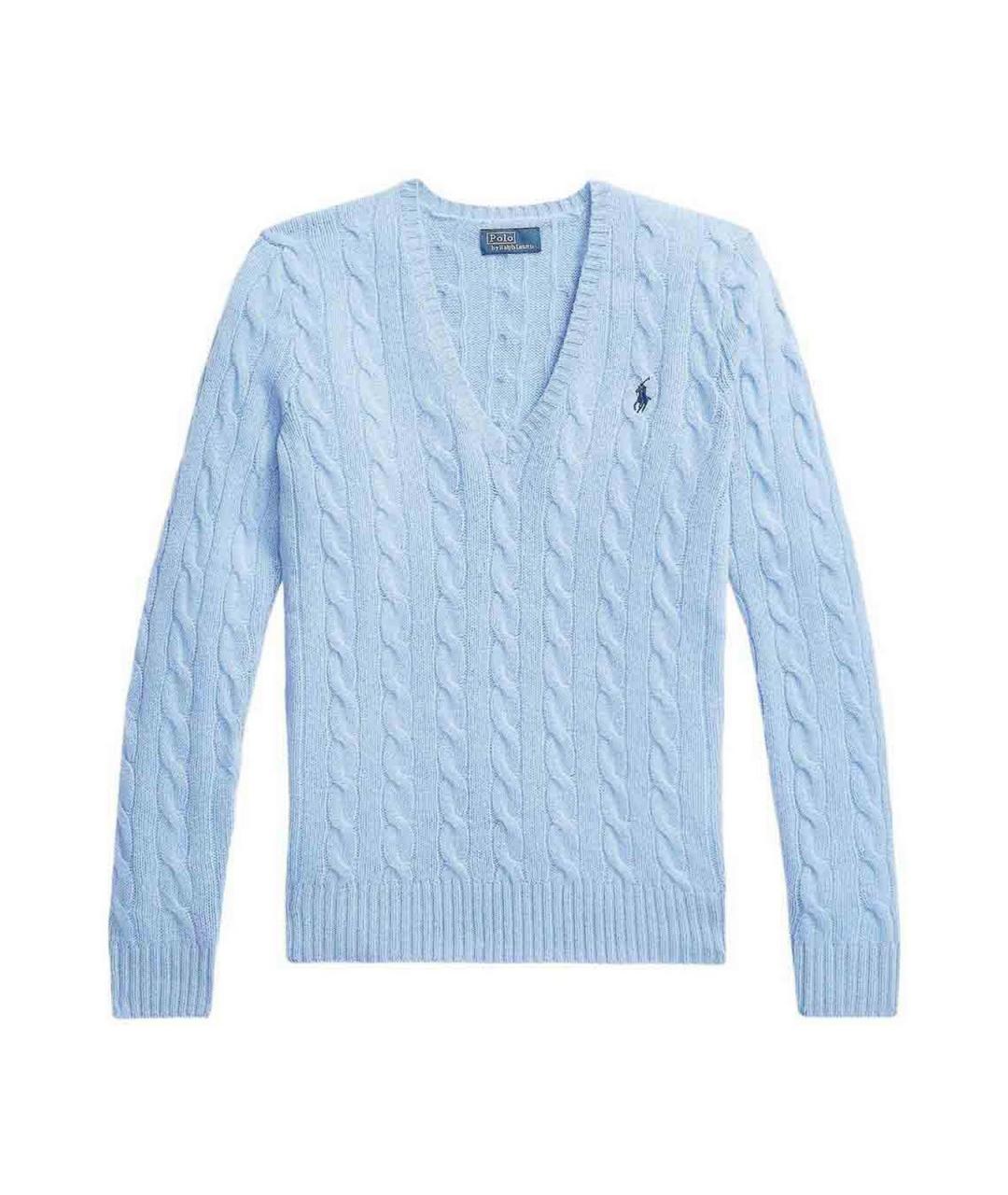 POLO RALPH LAUREN Голубой шерстяной джемпер / свитер, фото 1