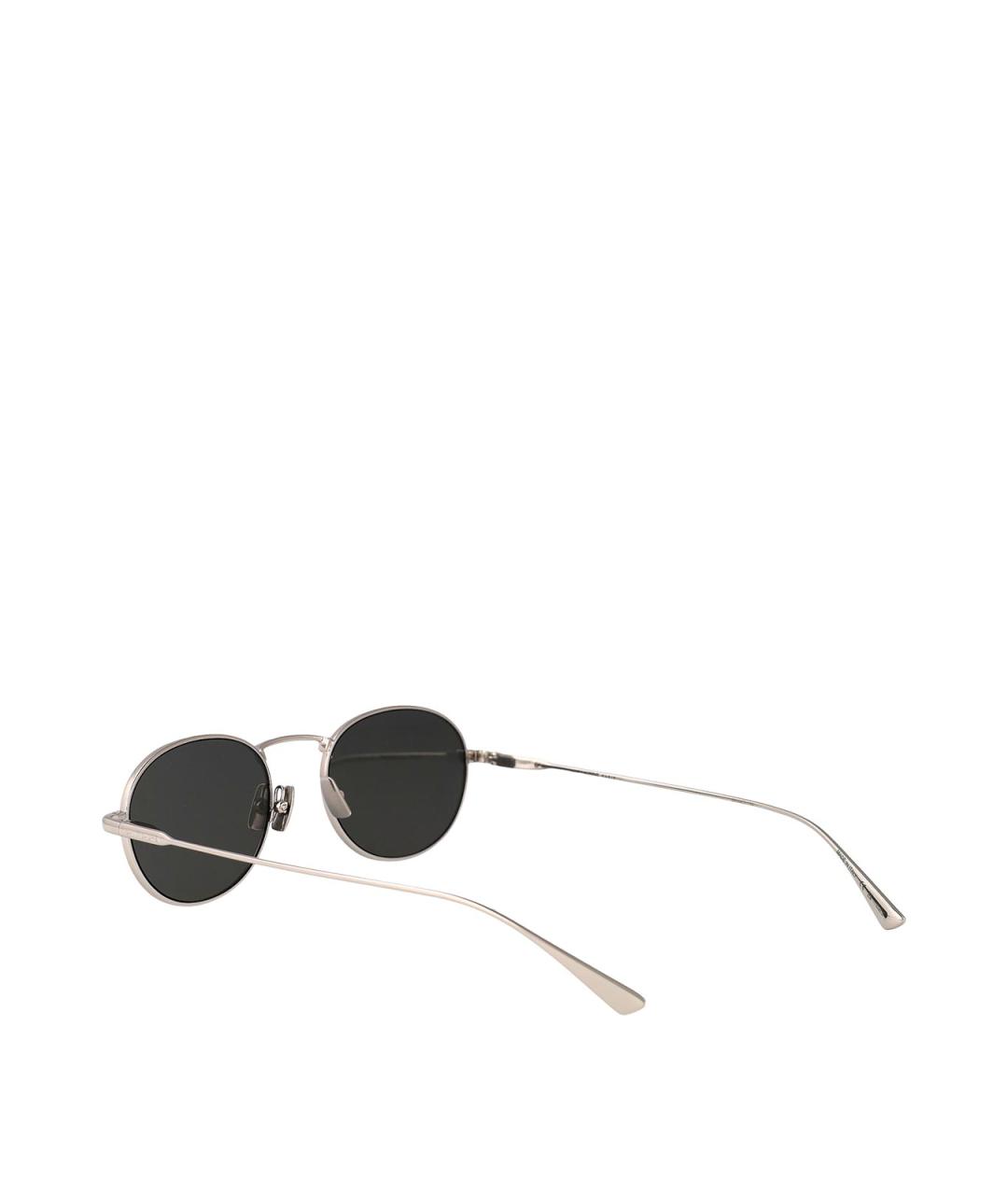 SAINT LAURENT Серебряные металлические солнцезащитные очки, фото 4